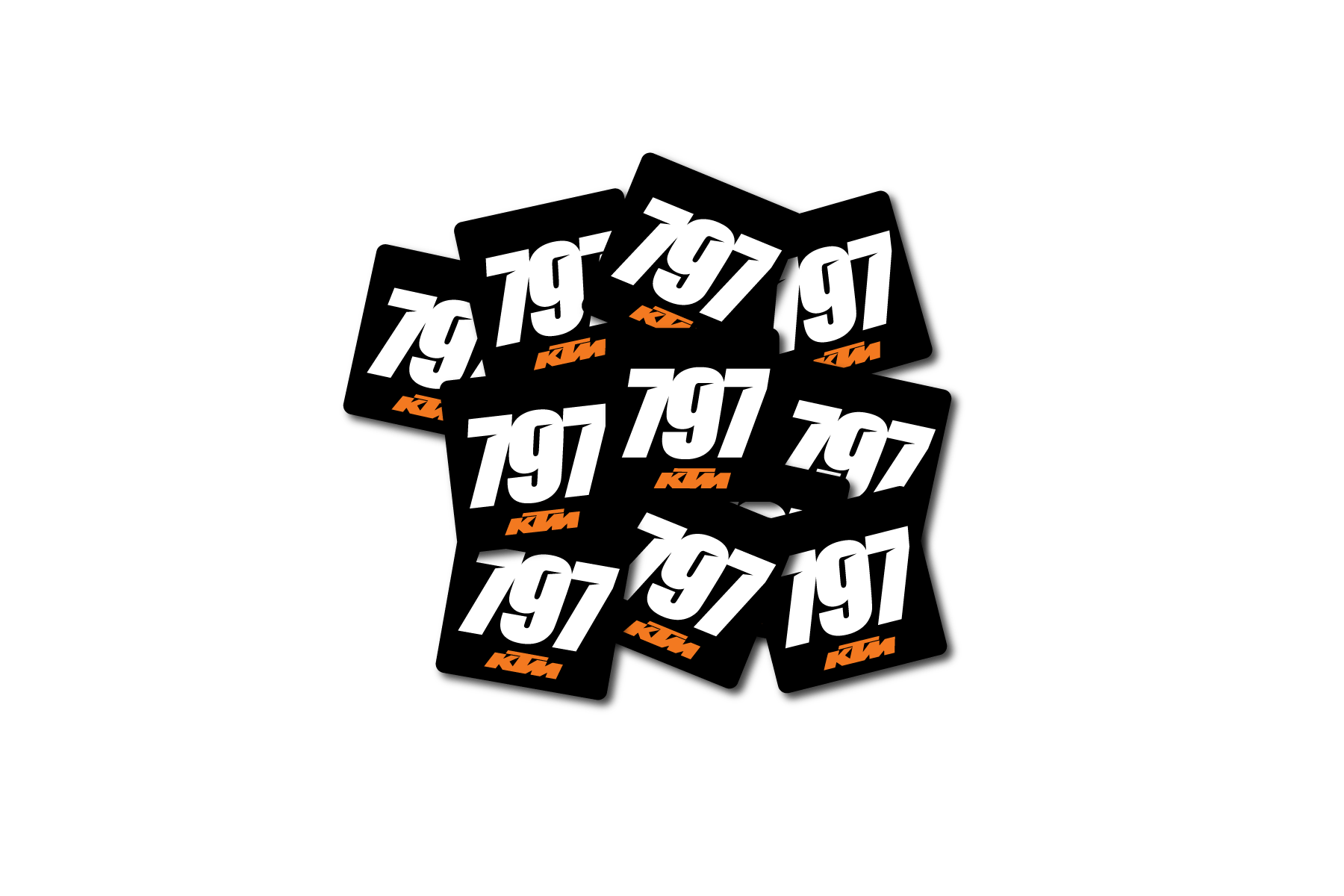 10 Hub Stickers // KTM Logo + Your Number