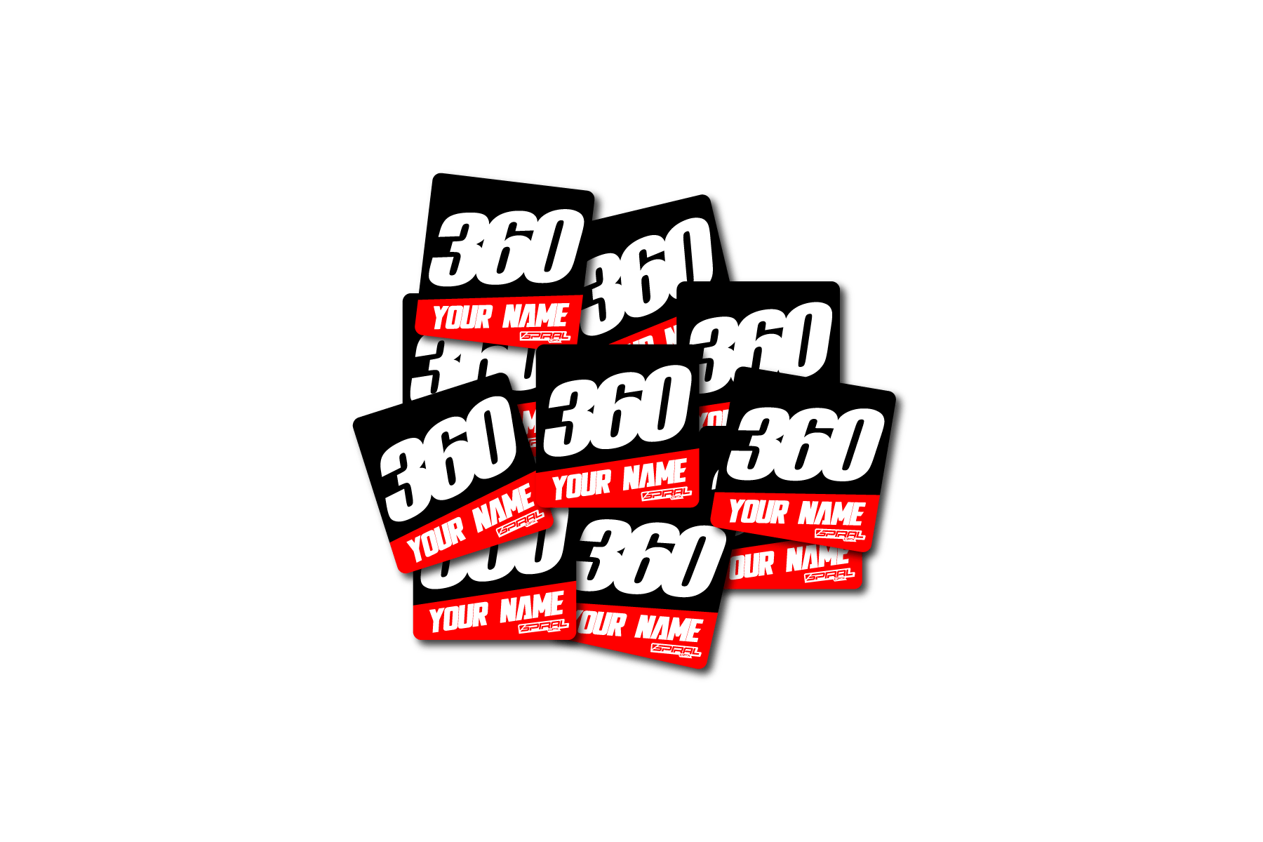 10 Hub Stickers // With Your Name + Number